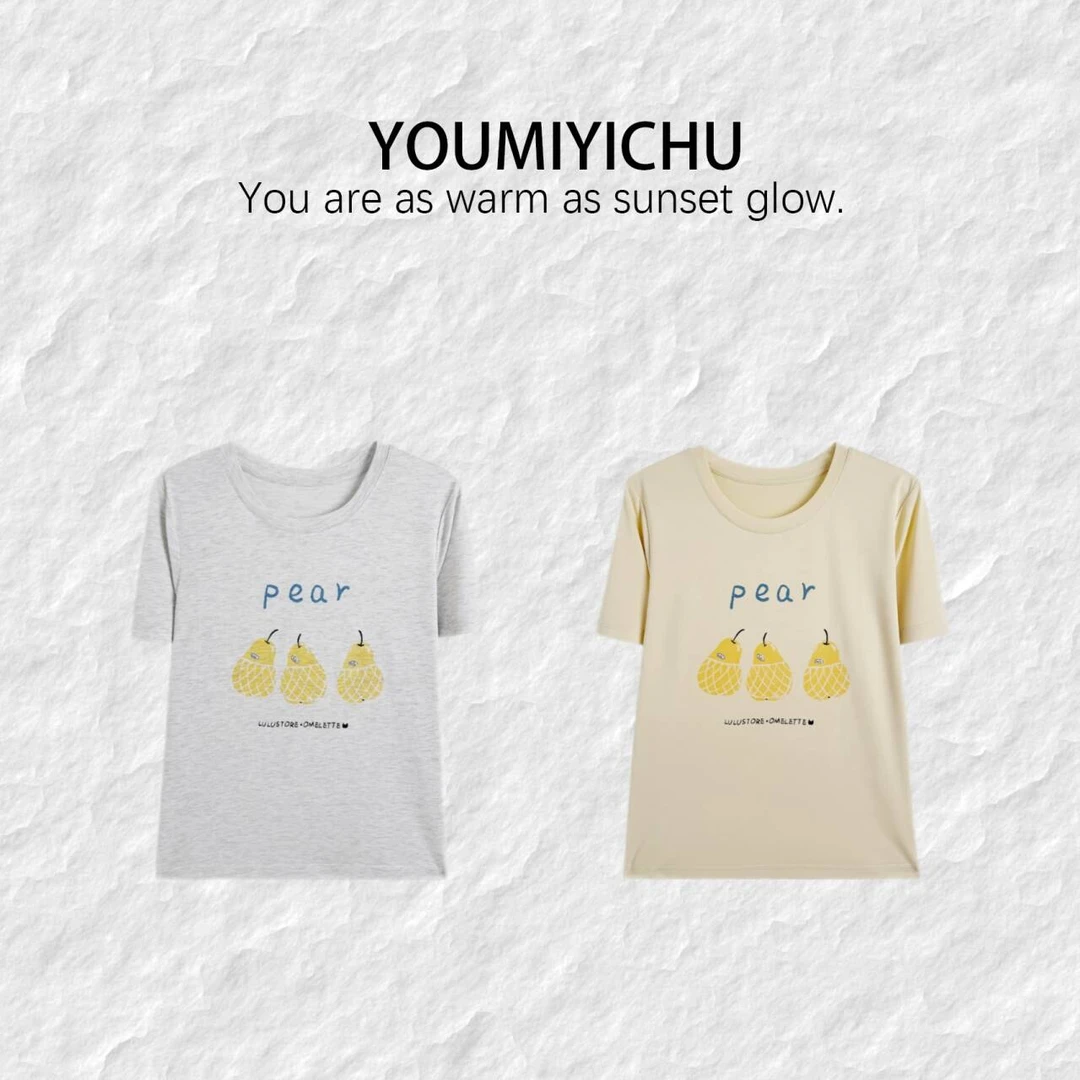 Y.M | 小青梨 水果味的Fletta 行走的夏日空调百搭铜氨丝短袖1359