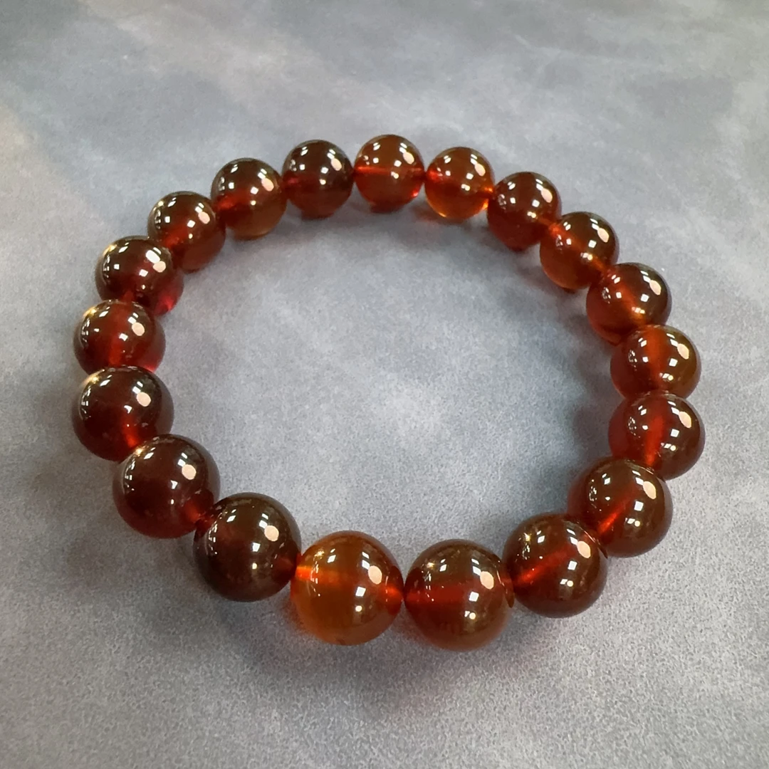 天然紫蜜紫罗兰灵草珀手串10+（微粉）