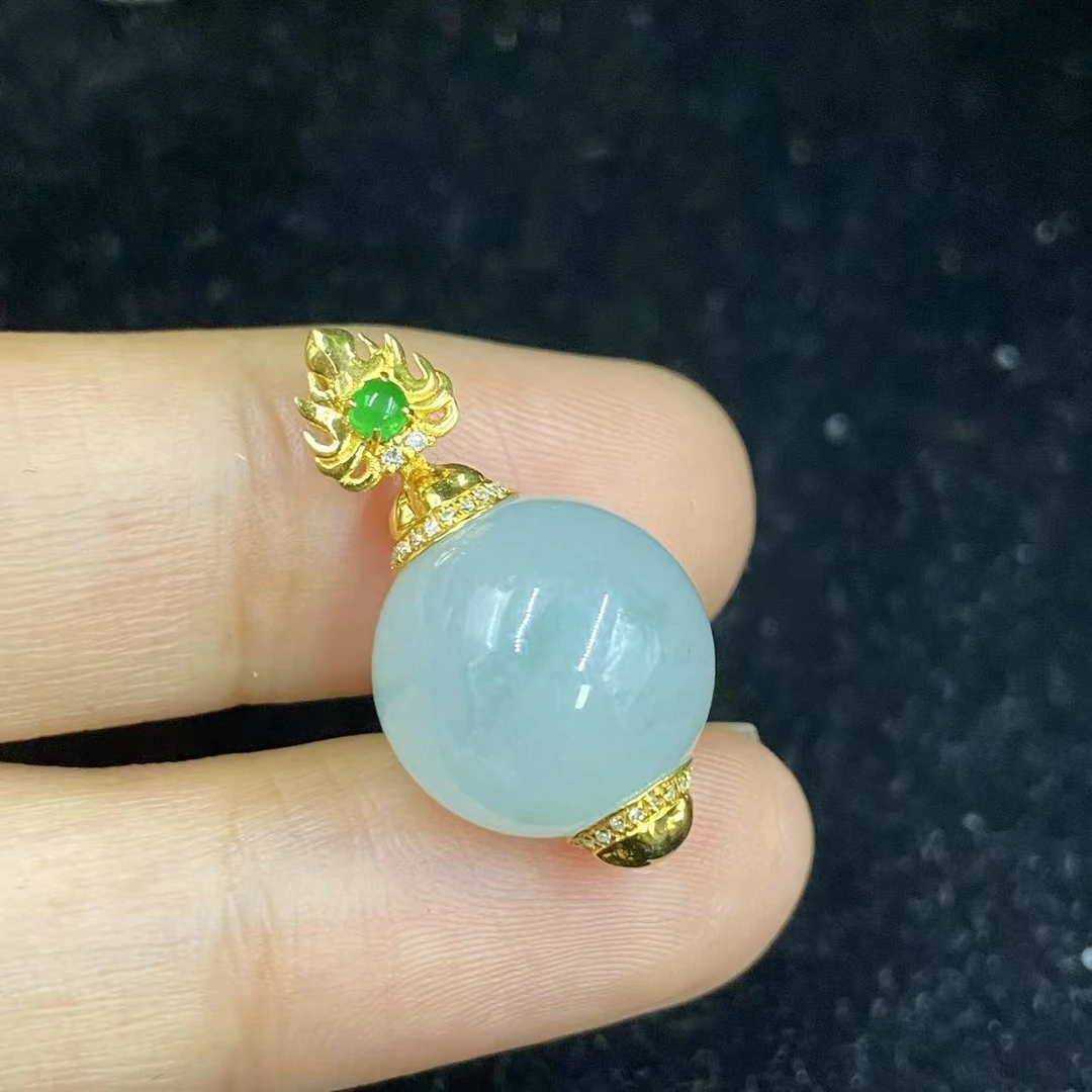 新春大集翡翠吊坠（不含链）18k金镶嵌--吊坠7754 1