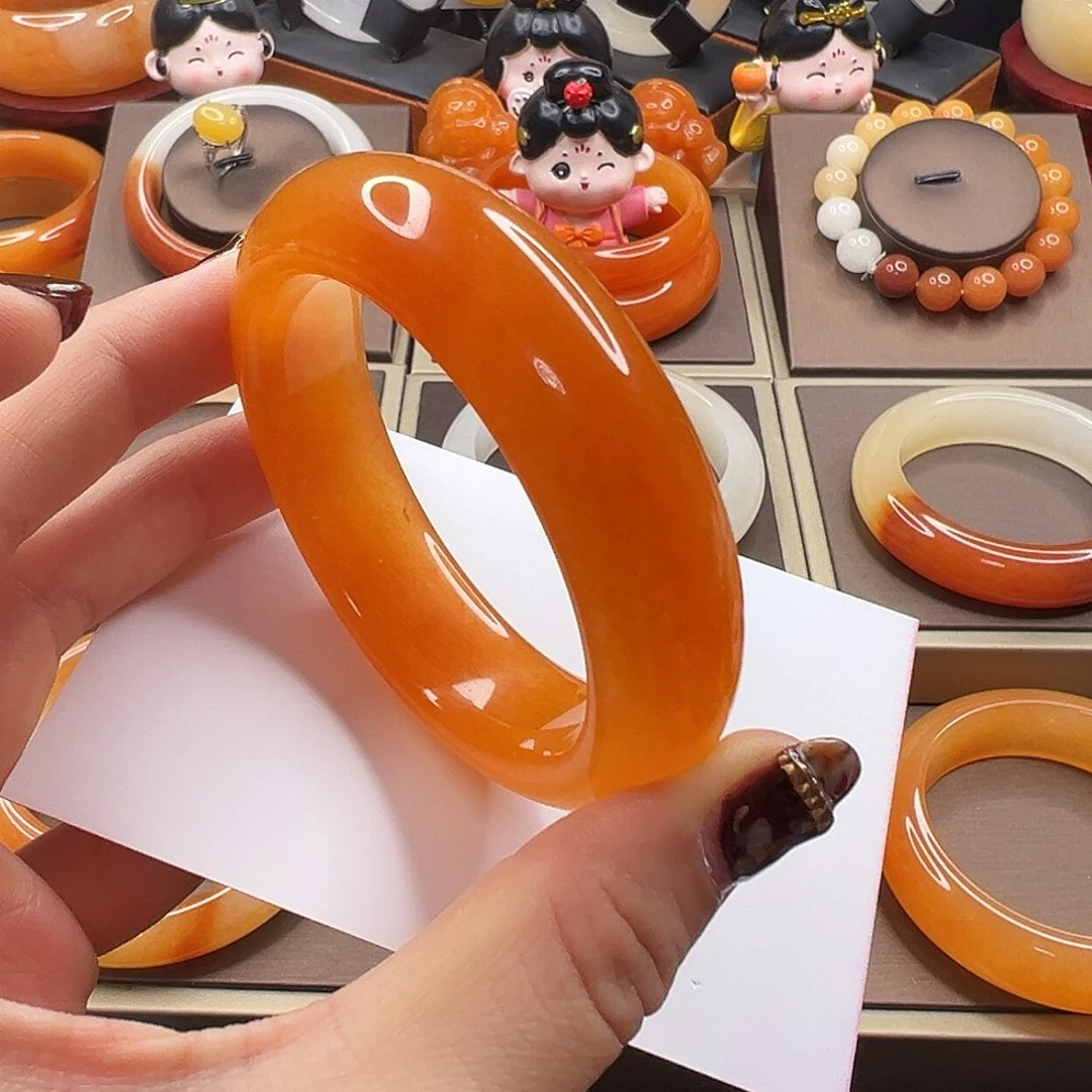 石英质玉（黄龙玉）未镶嵌手镯54.7