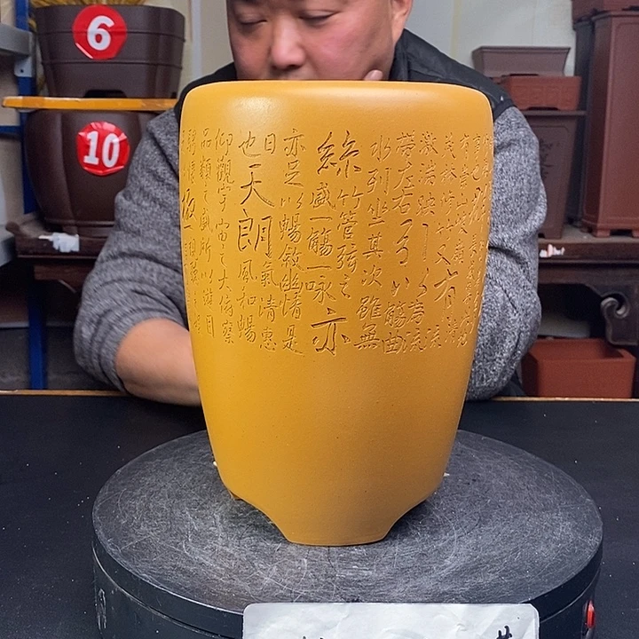 紫砂花盆货号一只LD5