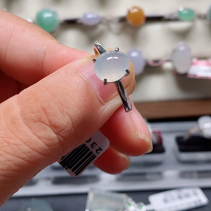 翡翠戒指银S925镶嵌