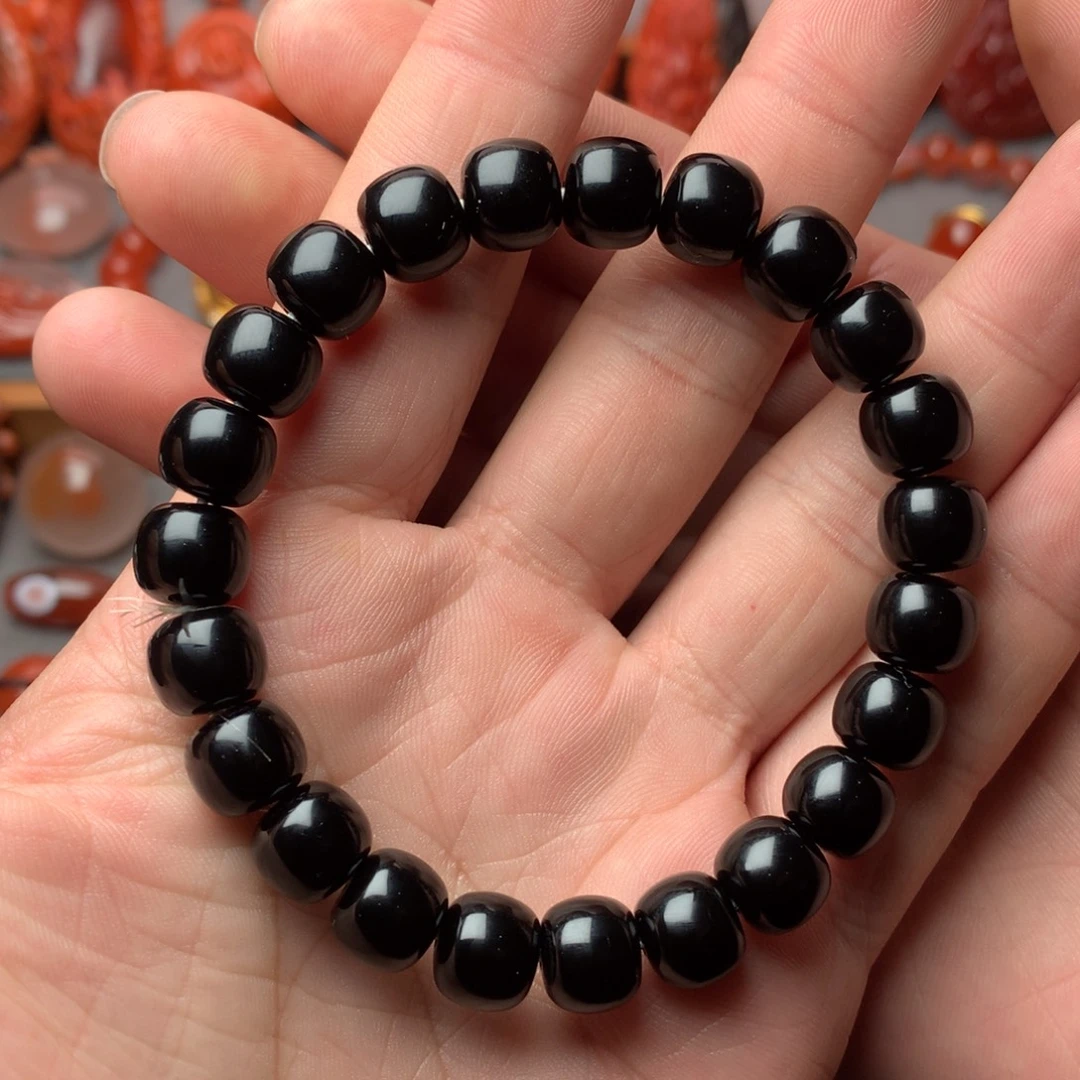 南红玛瑙未镶嵌1黑玛瑙老型单圈