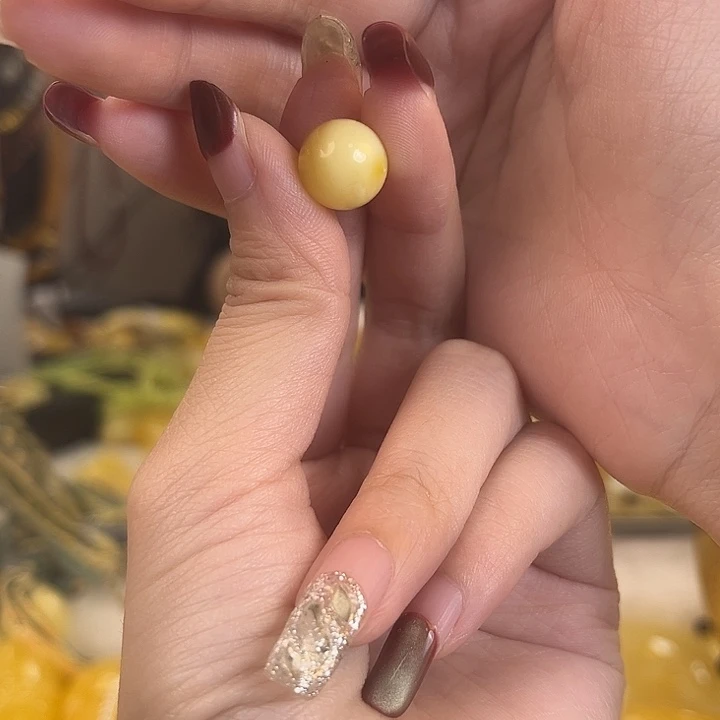 裸石琥珀未镶嵌素*11mm+聚宝盆单珠