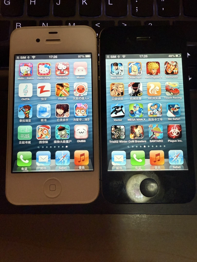 无品牌无品牌白黑音乐适用于苹果4s///手机壳游戏原装