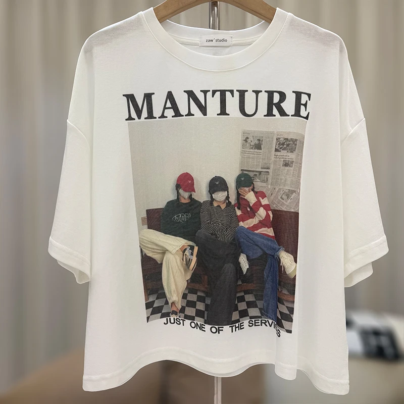 zaw大码女装T恤女短袖显瘦遮肚子减龄洋气胖mm上衣/25238