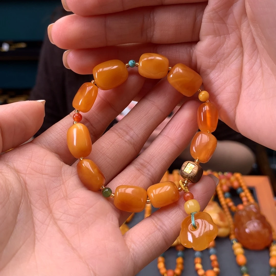 蜜蜡未镶嵌手串天然