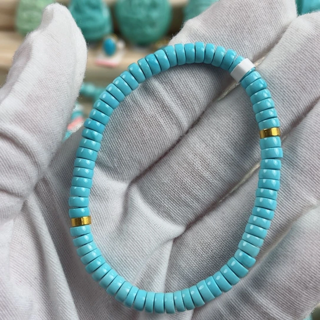 18K金镶嵌绿松石尺寸5.1mm