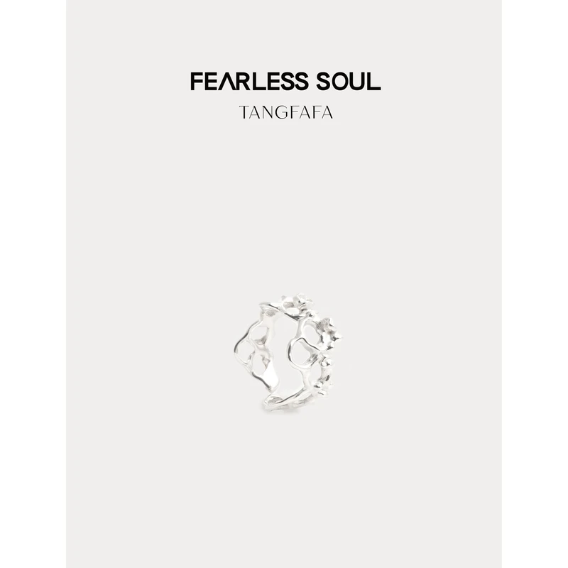 唐发发TFF 925银戒指 不规则镂空纹理925银开口戒指 825FE053 %