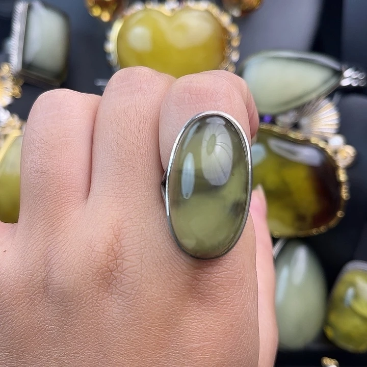 琥珀银S925镶嵌裸石