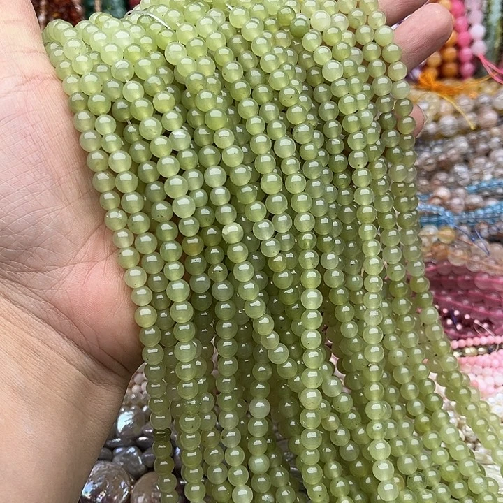 玛瑙/玉髓未镶嵌珠宝半成品2条6mm晴水和田玉