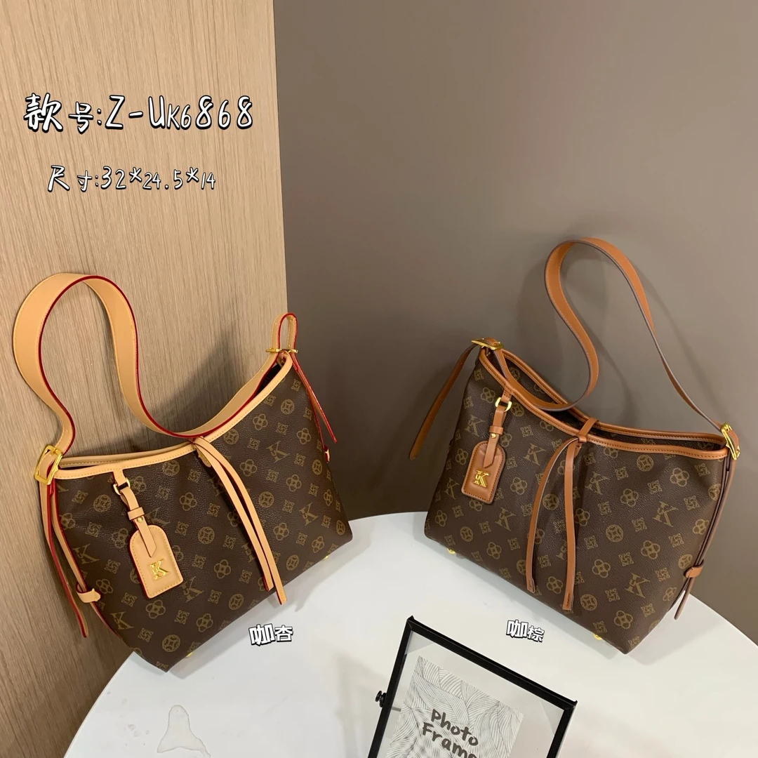 优库迪斯新款百搭印花新款大包托特包时尚机场包单肩斜跨女包