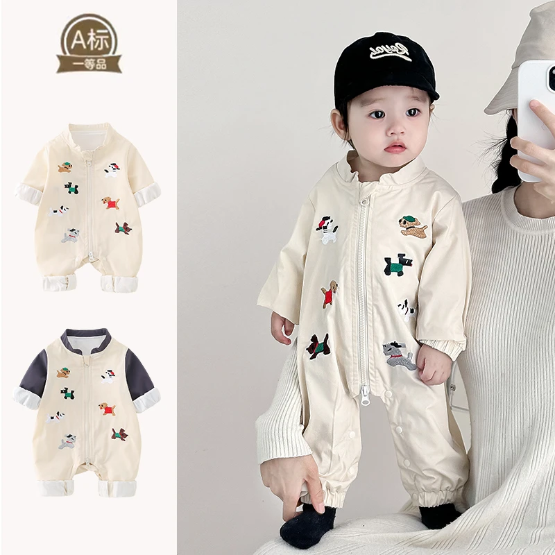 杜邦三防】MT加绒婴儿冲锋衣连体衣狗狗联盟宝宝爬服秋冬ZPQ4330