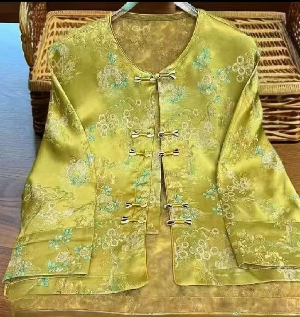 新中式 四经绞箩香云老料国风减龄显瘦百搭洋气复古高端女装上衣