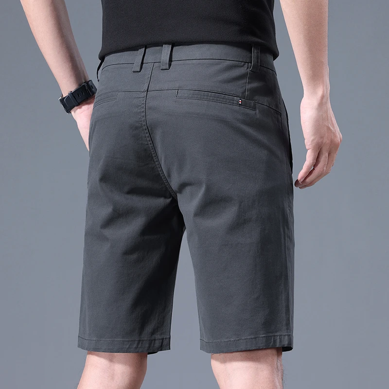 锡芝班拿高端纯棉休闲短裤男士夏季薄款新款直筒轻商务中裤五分裤