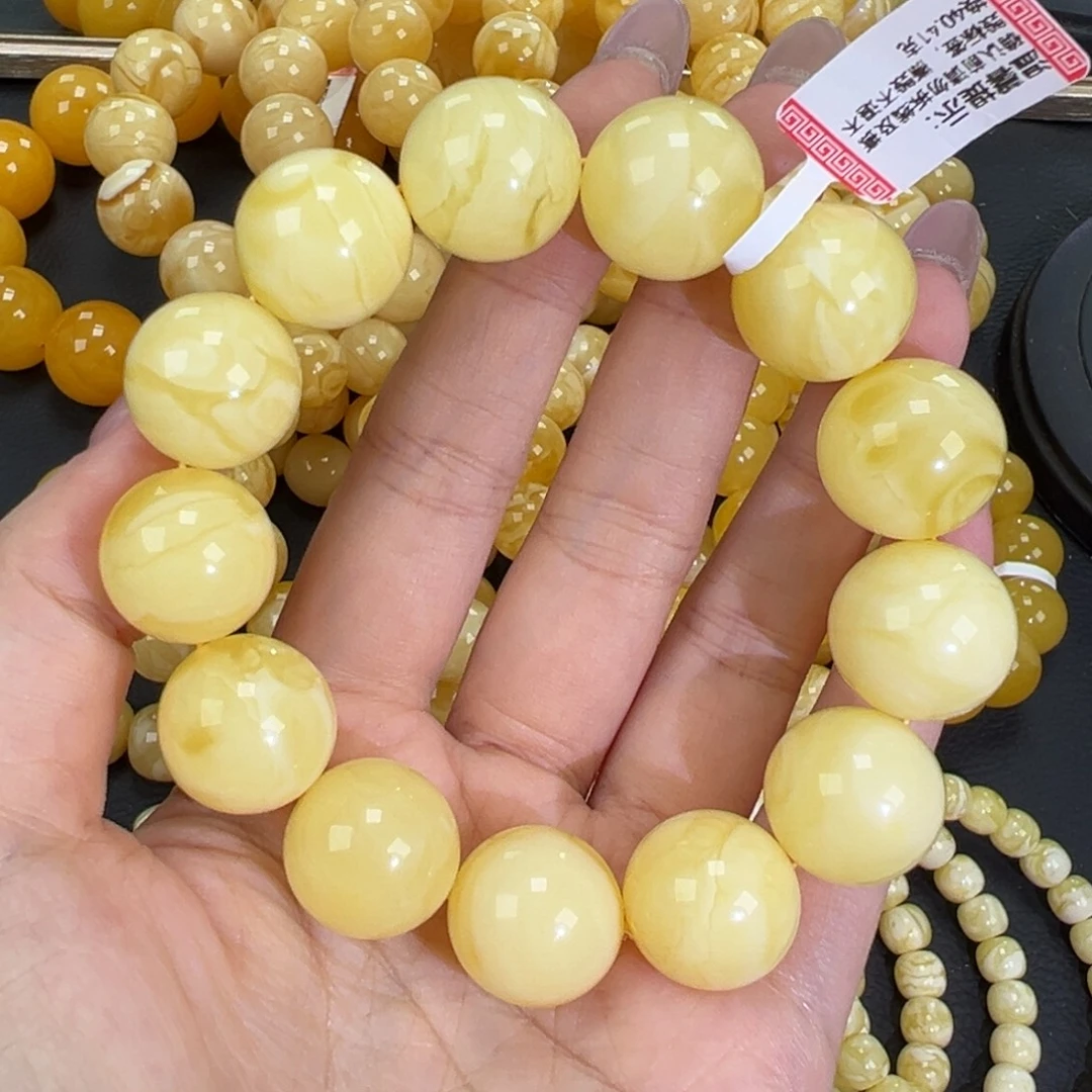 琥珀未镶嵌手链40.4白蜡妖花