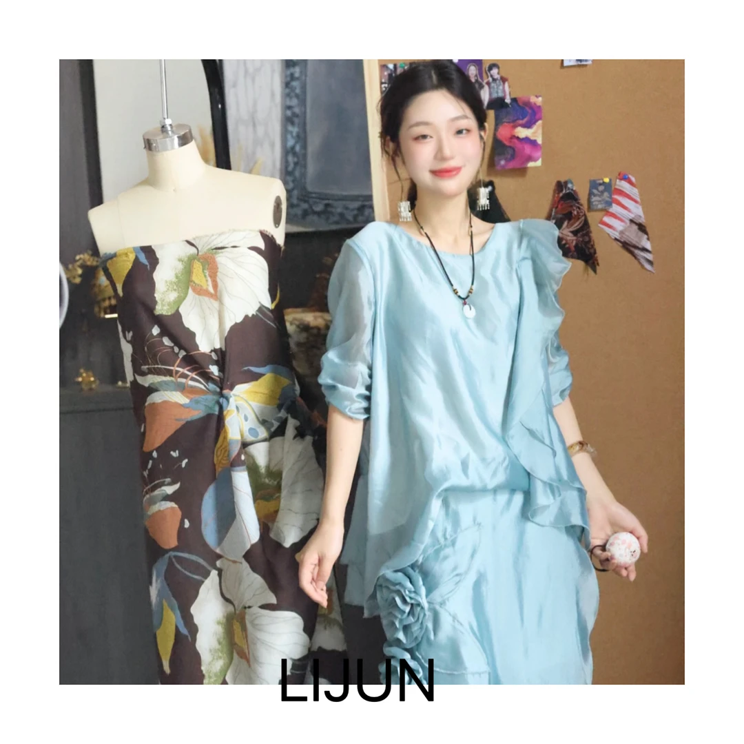 篱君【沐蓝】宽松夏季小众设计百搭不规则圆领纯色显瘦外穿新款上衣