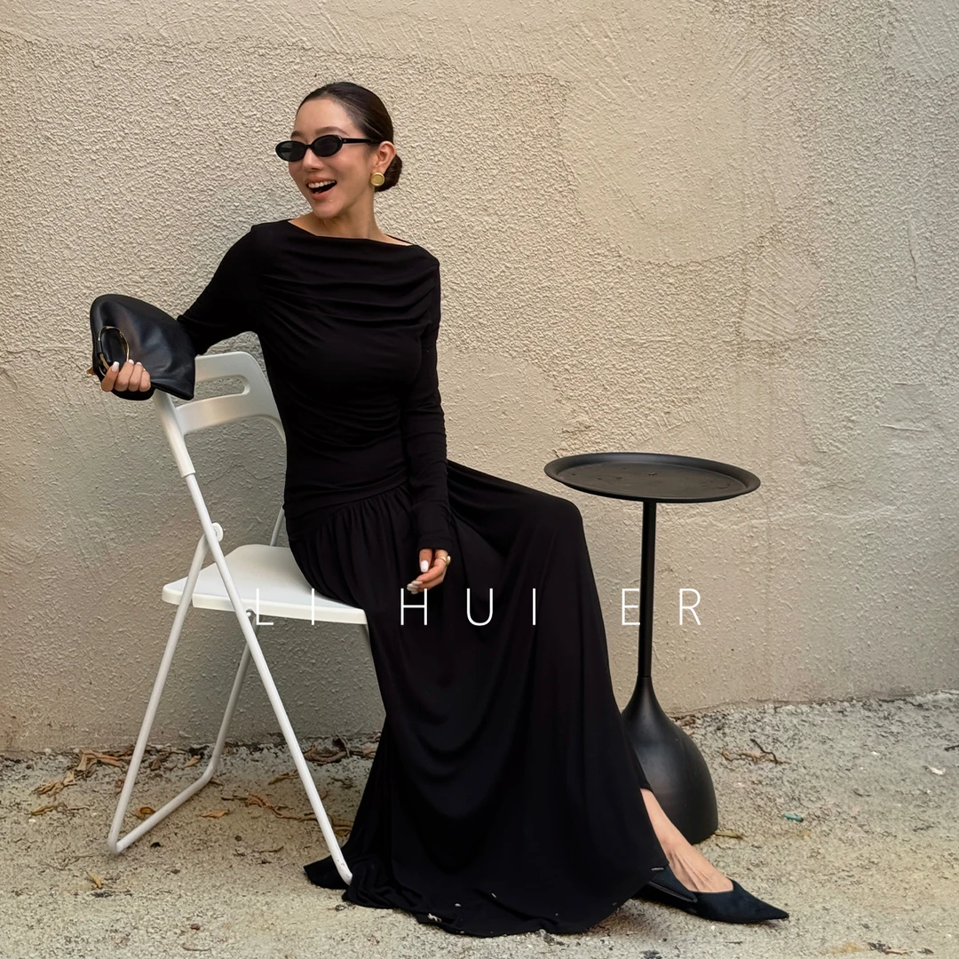 LiHuiEr李慧儿【第五夜诗】2025显瘦高级设计双色长袖套装LL025267