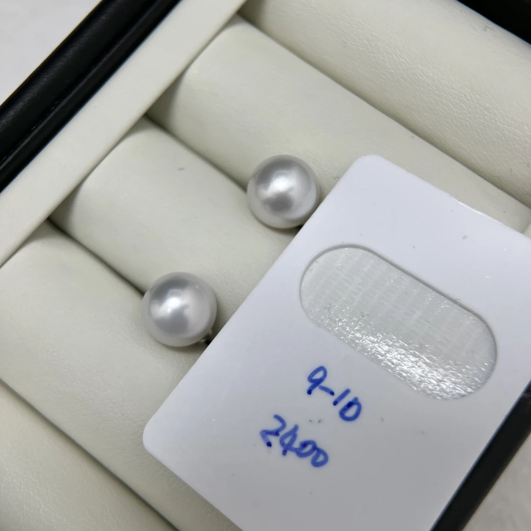 9-10mm海水澳白珍珠定制素钉