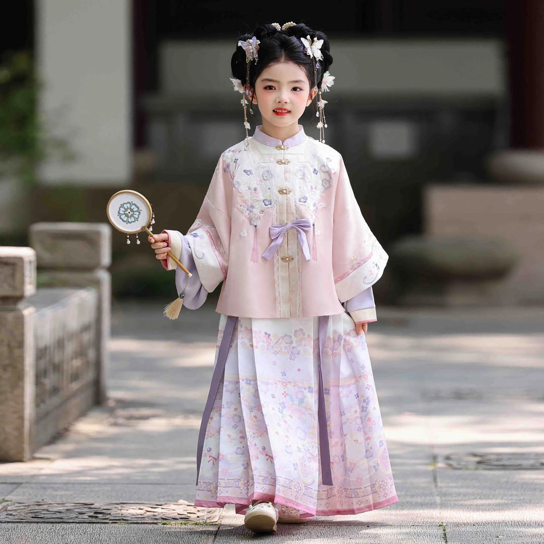 QCT003【紫云熙】汉服女童2025新款春秋古风国风套装明制超仙公主裙