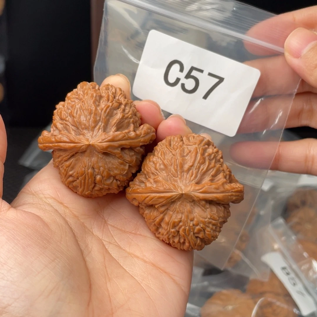 文玩核桃把件全品45白师子