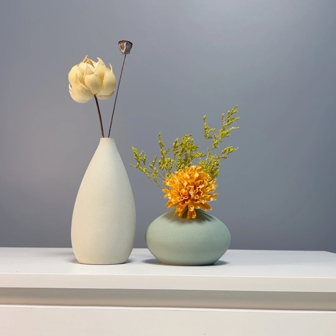 瓷片景德镇手作陶瓷花瓶摆件无孔