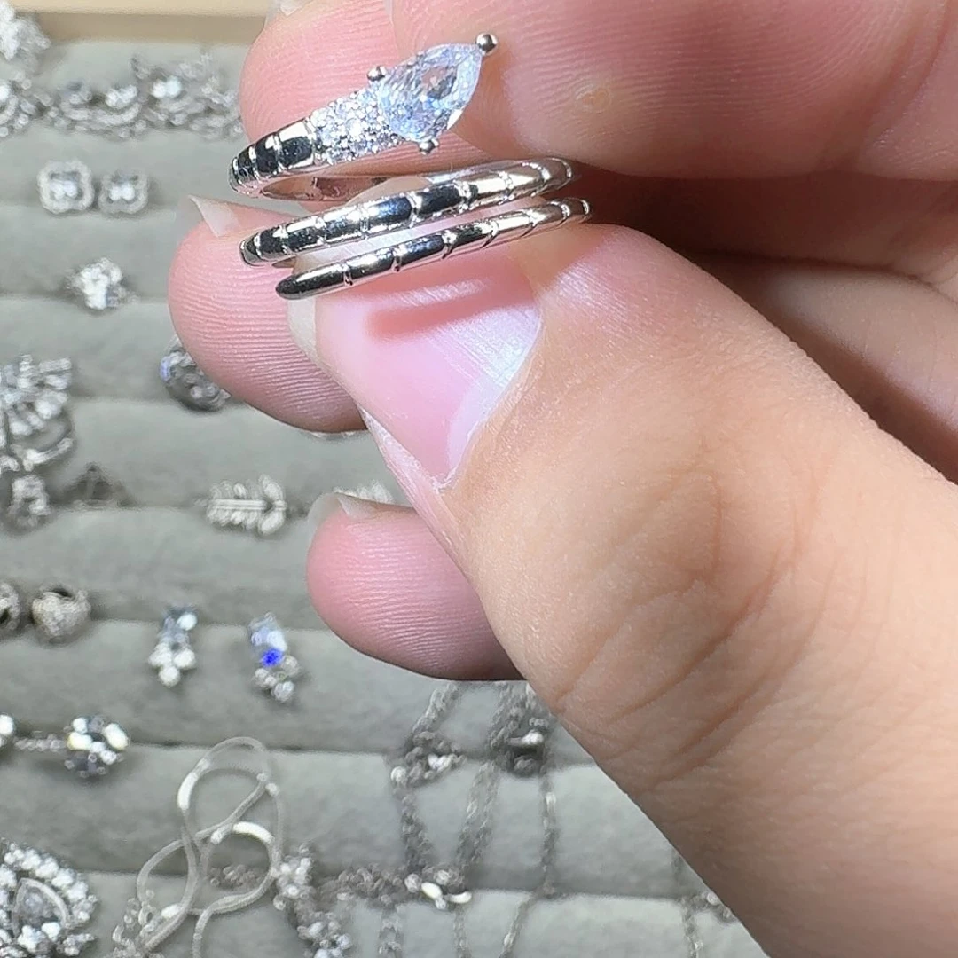 芙蓉石戒指银S925镶嵌