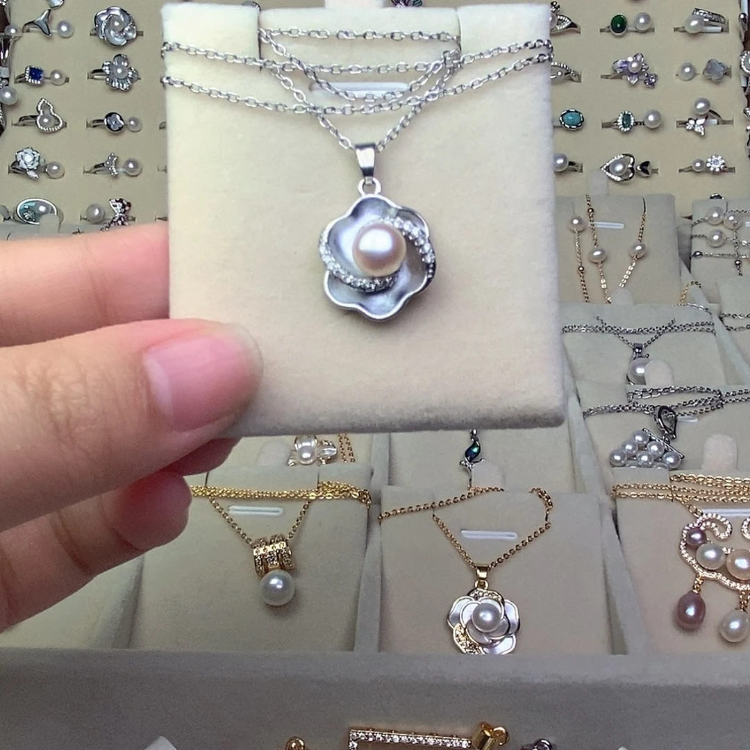 淡水珍珠耳饰银S925镶嵌