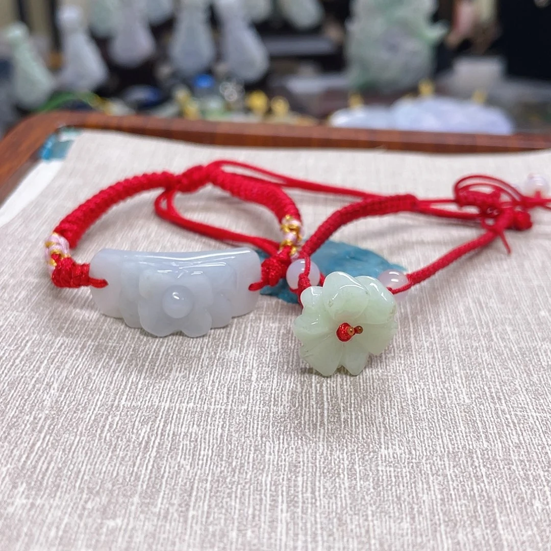 翡翠未镶嵌颈饰手串2串