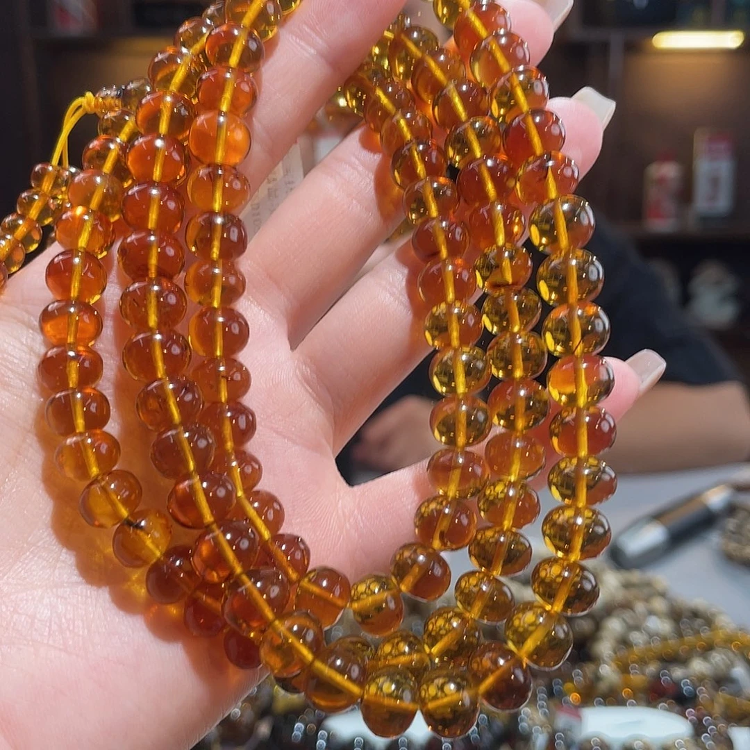 琥珀未镶嵌颈饰9m金