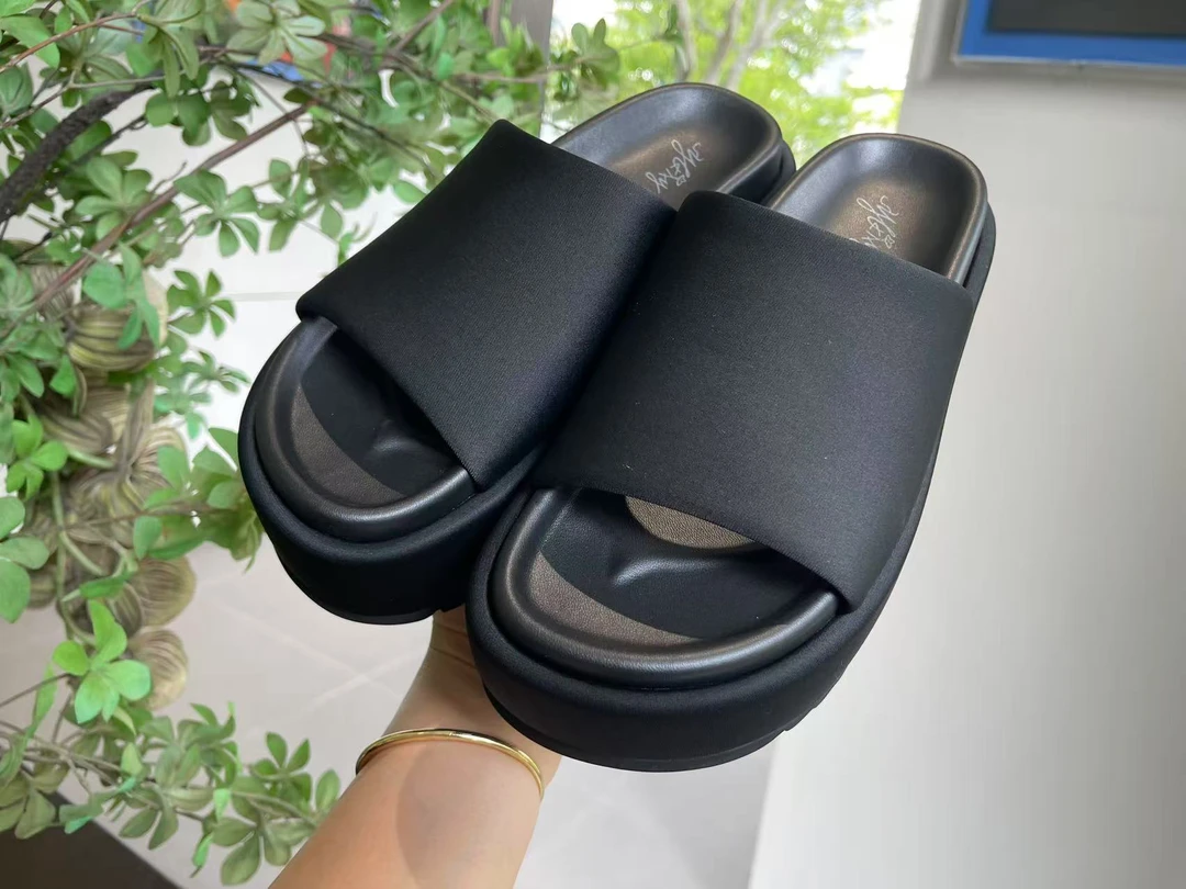 一字拖一字型纯色休闲日常厚底拖鞋