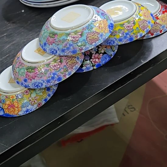 瓷片微瑕珐琅彩万花4寸6个味碟6666666