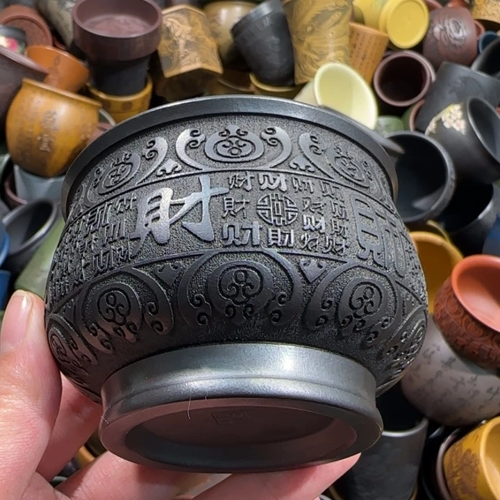 茶杯绿泥全手工紫砂