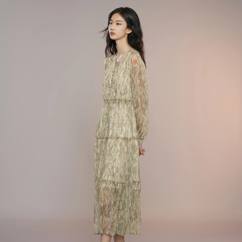 XG雪歌女装禅意仙气飘飘温婉大方衣服连衣裙XK304007B294