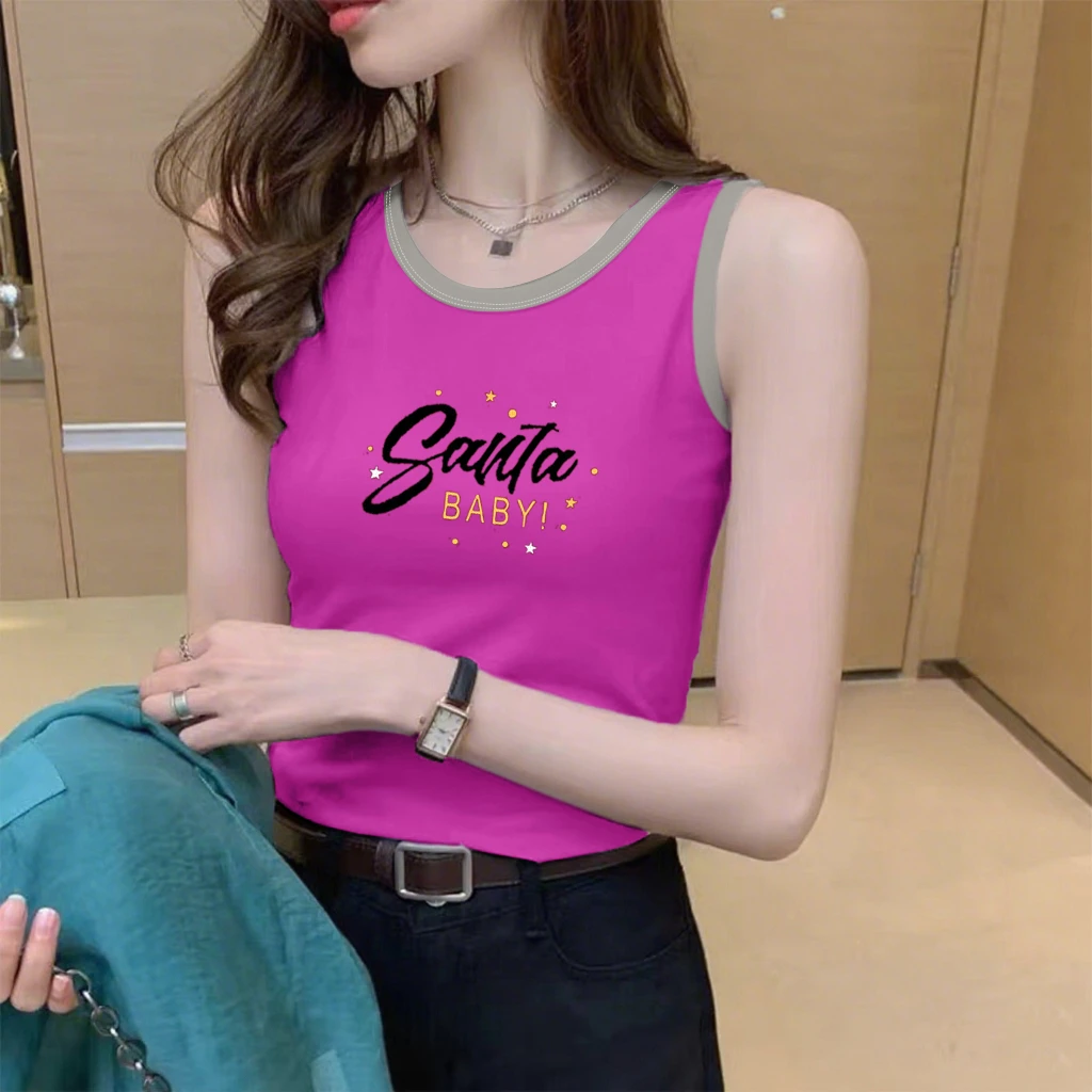 纯棉背心女修身外穿夏季新款全棉妈妈红色吊带修身显瘦无袖上衣潮