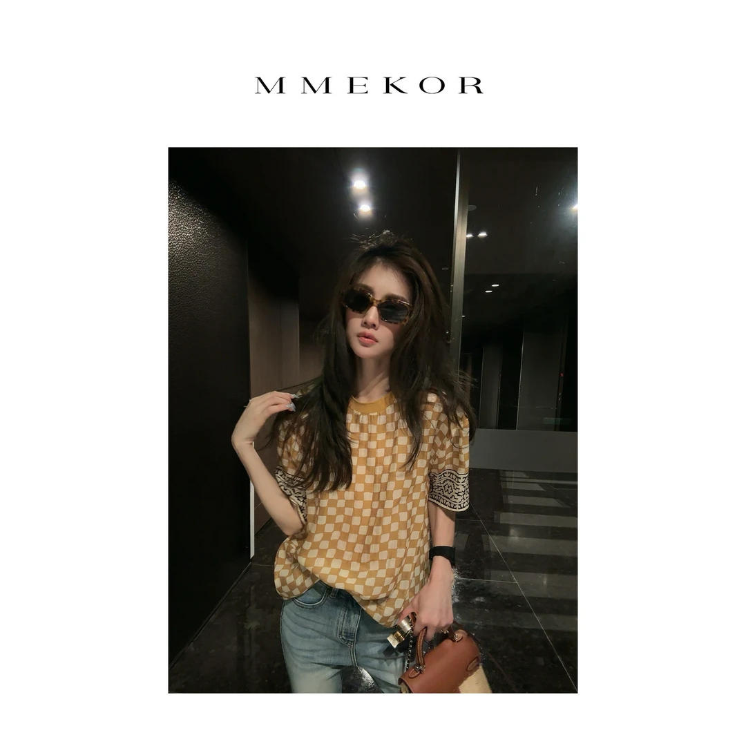 MMEKOR“向阳花盏” T恤 2025新款静奢老钱风时髦短袖 89960