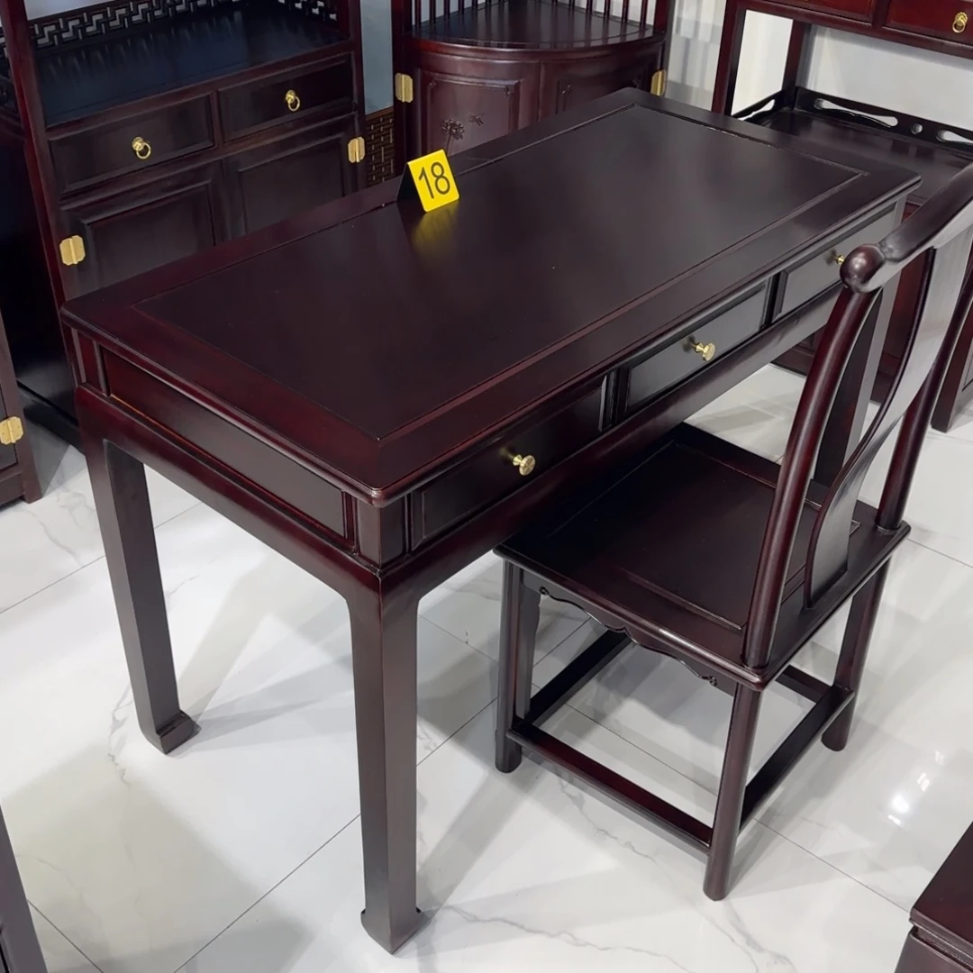 花梨木类成套家具刚果花梨酸枝色118乘58高78一桌一椅