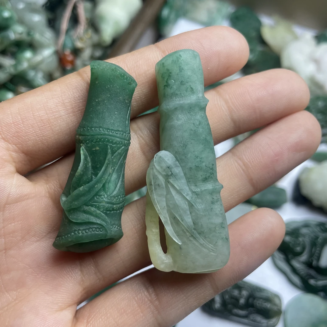 独山玉油绿色竹报平安