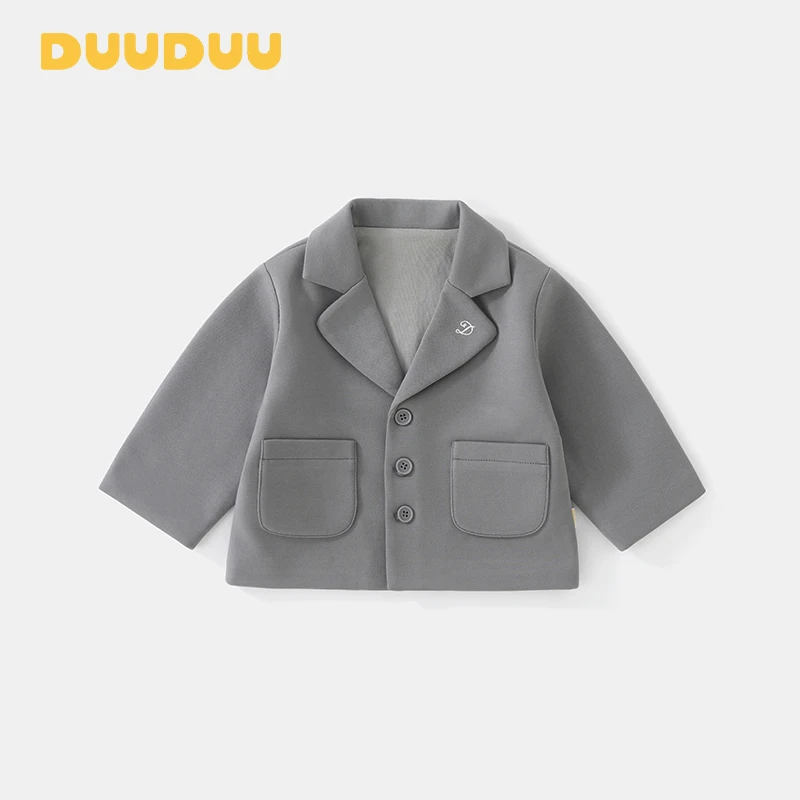 【DUUDUU童装】2025秋季新款英伦风西装外套双层婴儿宝宝休闲外出服