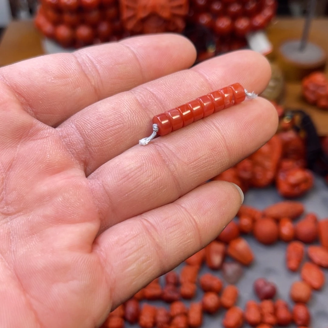 南红玛瑙未镶嵌川料精工直切隔片卡6mm