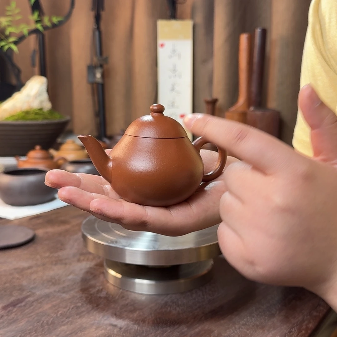 紫砂壶朱泥作品小品壶