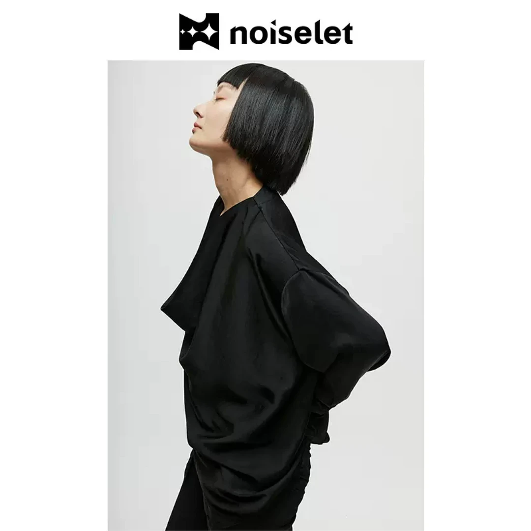 noiselet荡领斜门襟衬衫 N289