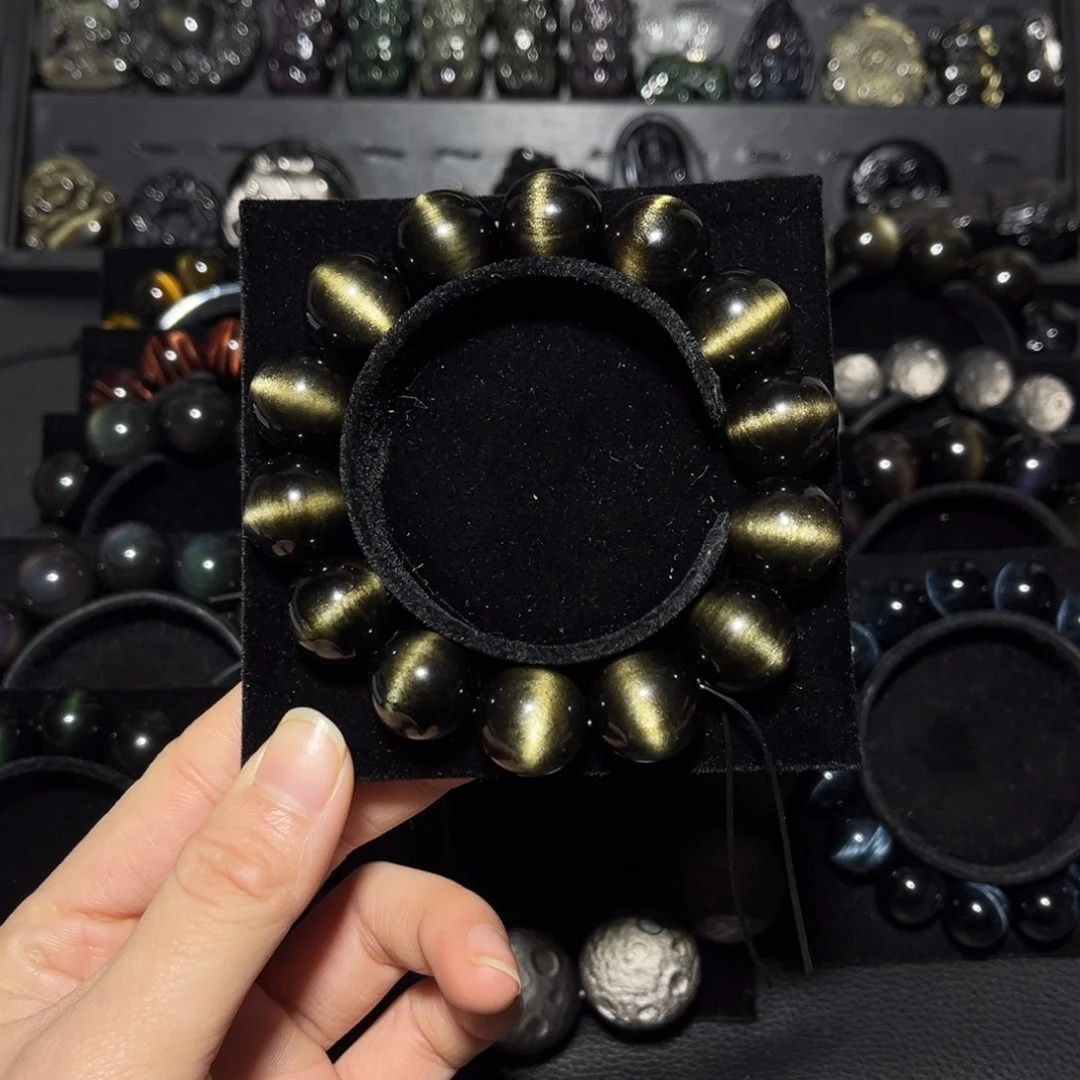 腼***皮黑曜岩未镶嵌珠宝奇石