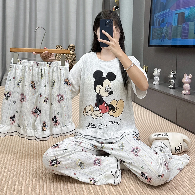 睡衣女夏季新款半袖卡通高级薄款休闲韩版宽松家居服套装-336（TZ）