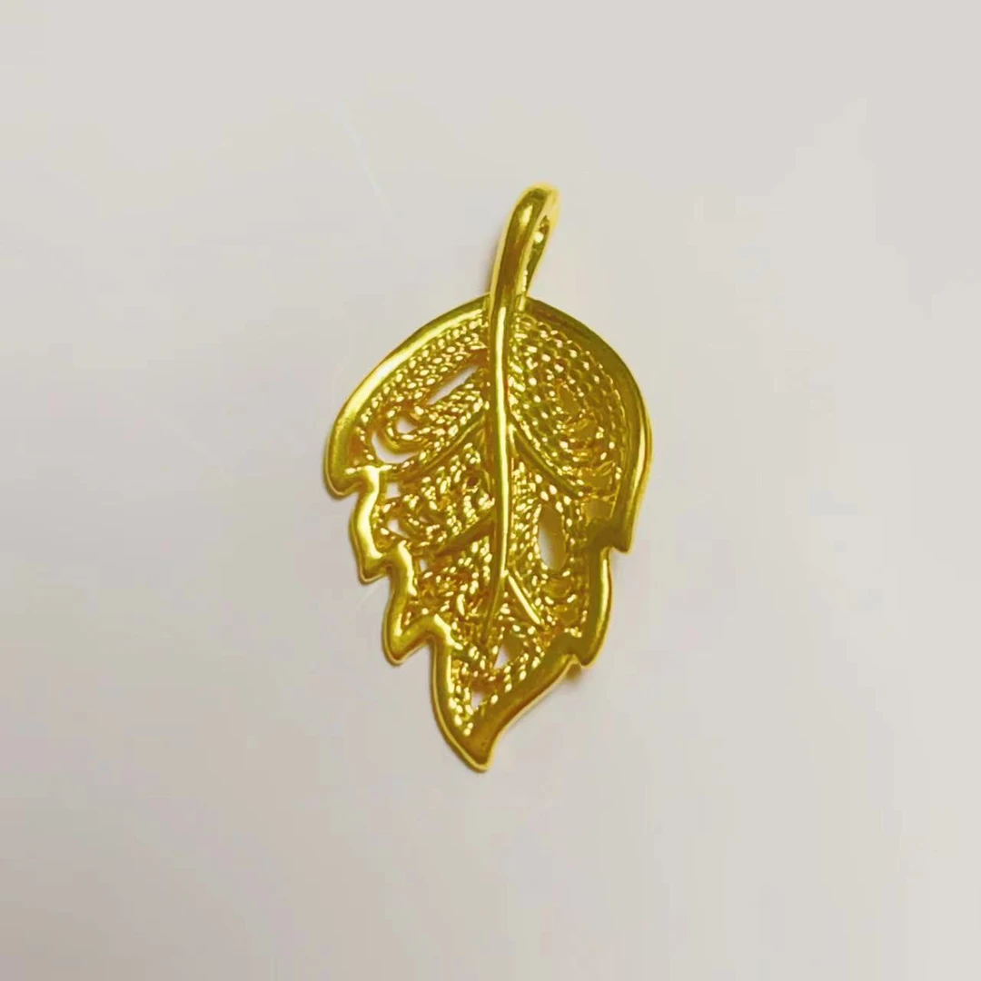 L-1065  足金999时尚一叶暴富吊坠