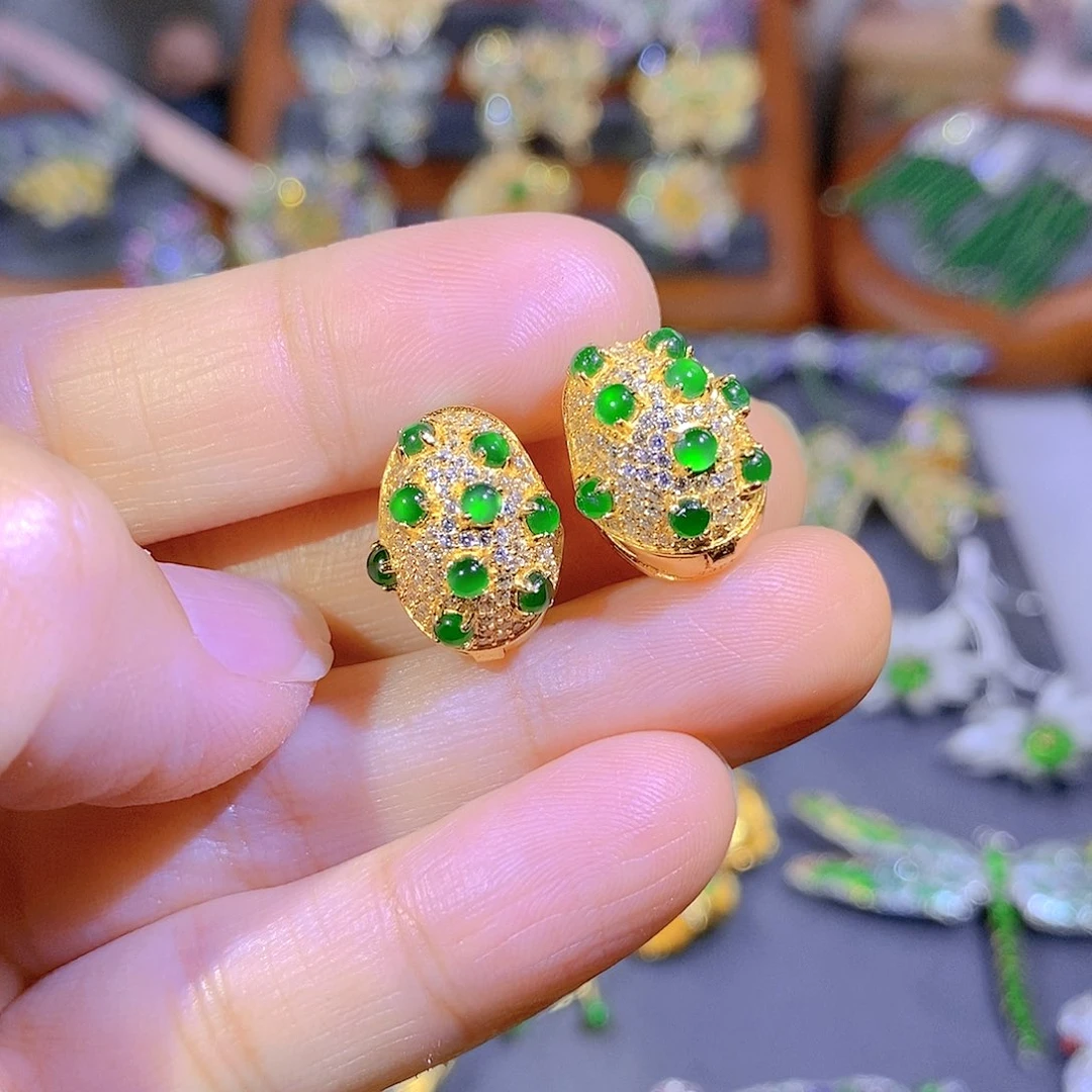 颈饰银S925镶嵌翡翠