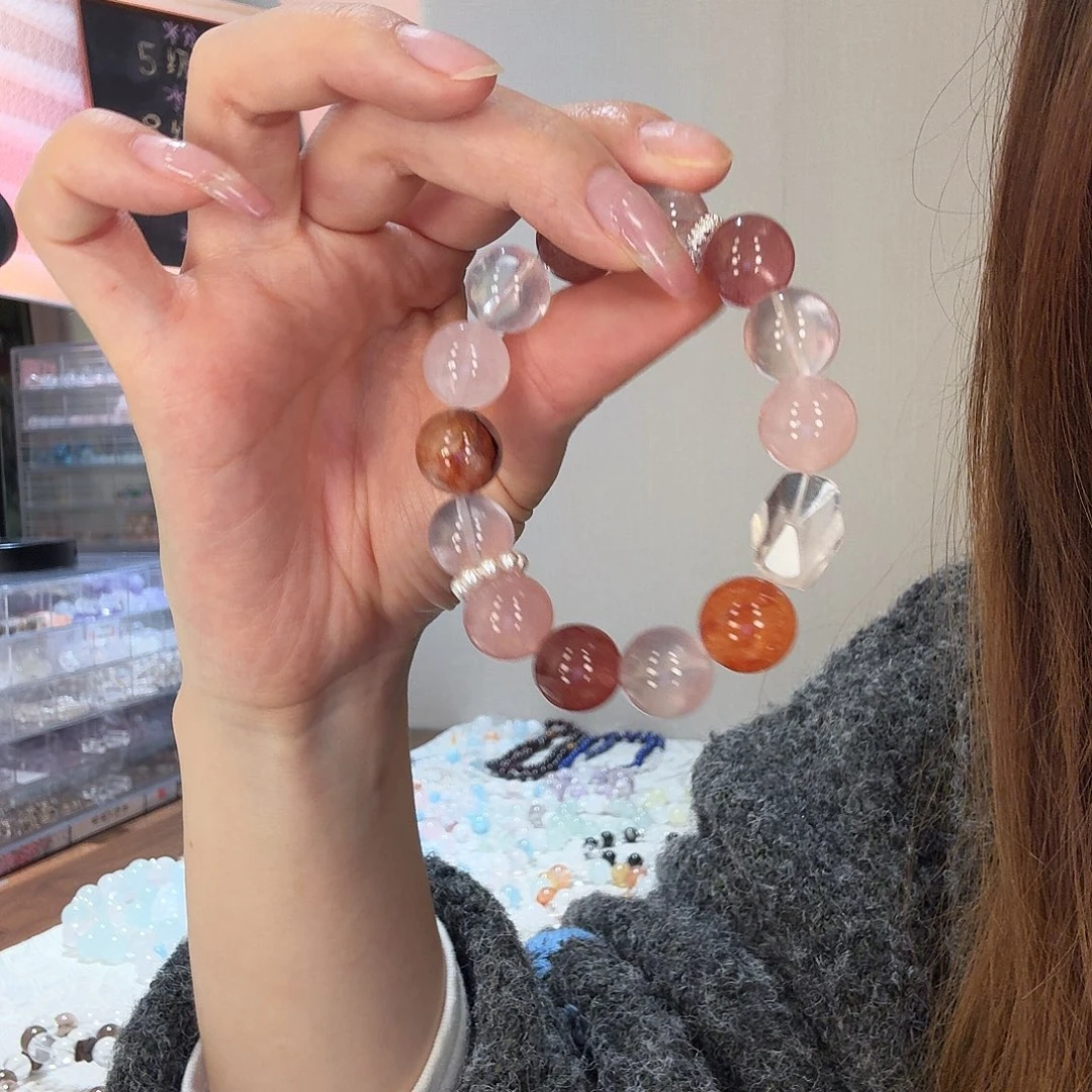 烟晶手链银S925镶嵌