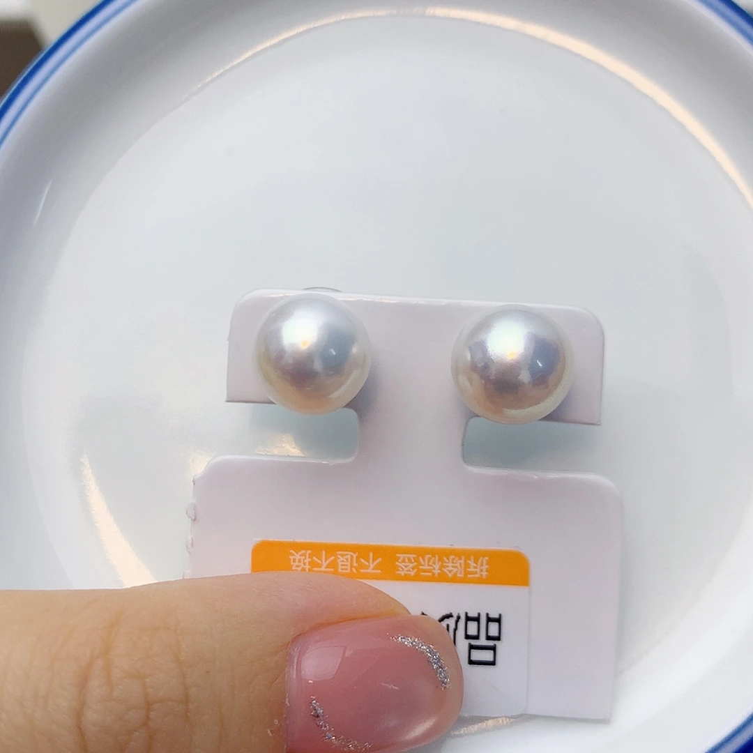 耳饰淡水珍珠银S925镶嵌w4