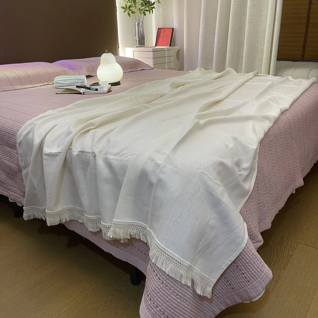畅姐推荐【定制款  米粒绣床盖三件套】莫代尔床盖/床盖三件套