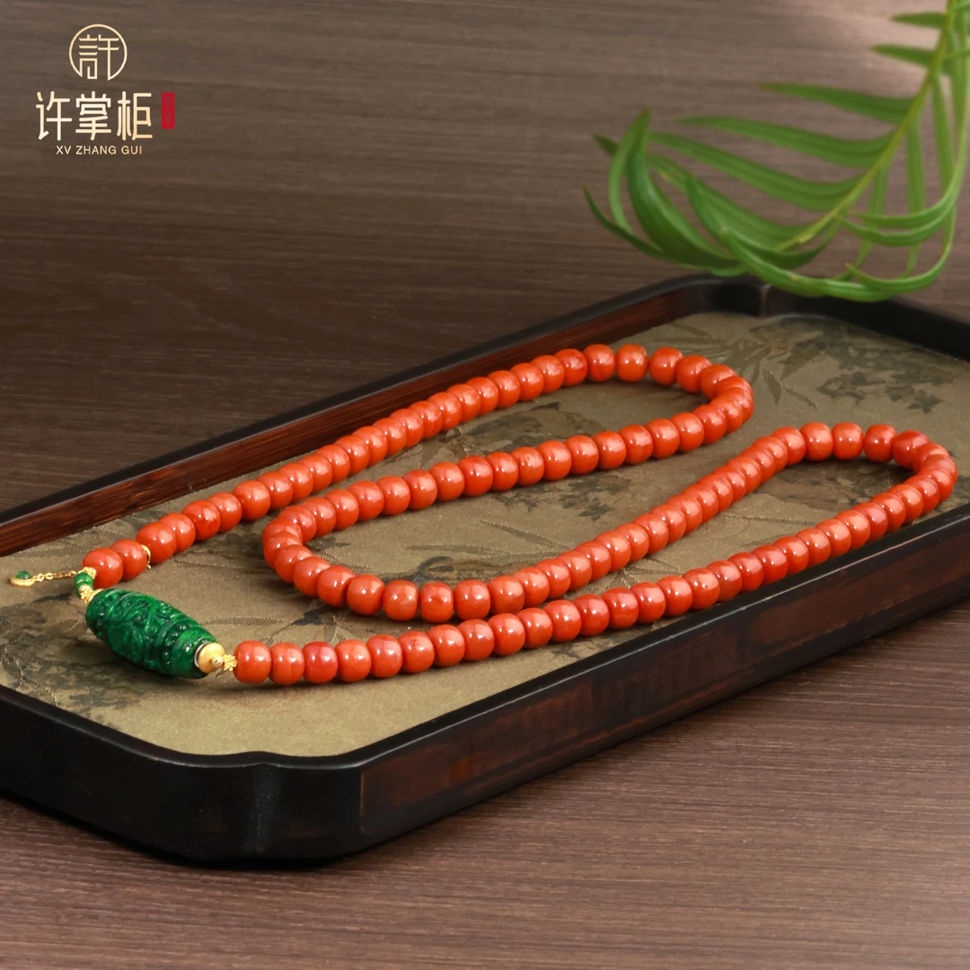 许掌柜｜祥珠瑞链 18K金翡翠项链桶珠DIY配饰天然缅甸翡翠A货气质